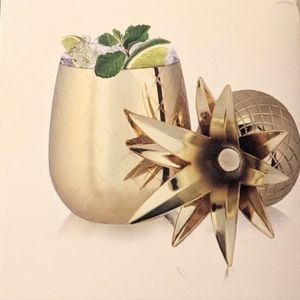 VISKI Gold Plated Pineapple Tumbler